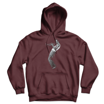 Miles Davis Playing his Trumpet Artwork Unisex Hoodie-3