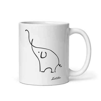 Pablo Picasso Elephant Sketch Artwork Mug-2
