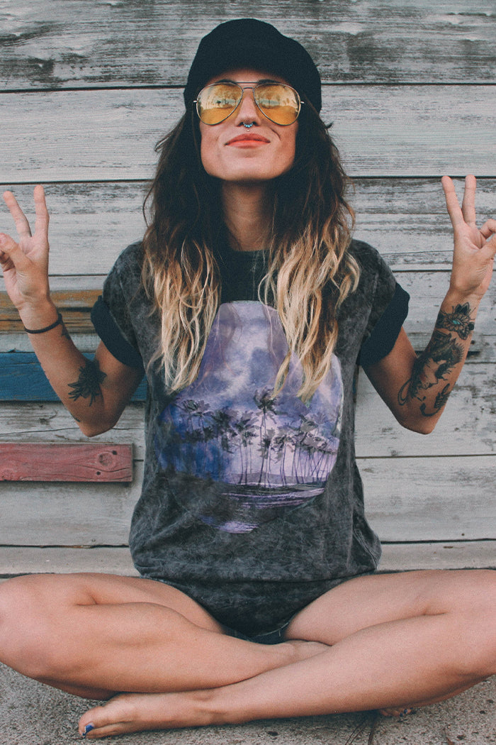 Palm Tree Moon Cloud Tee-3
