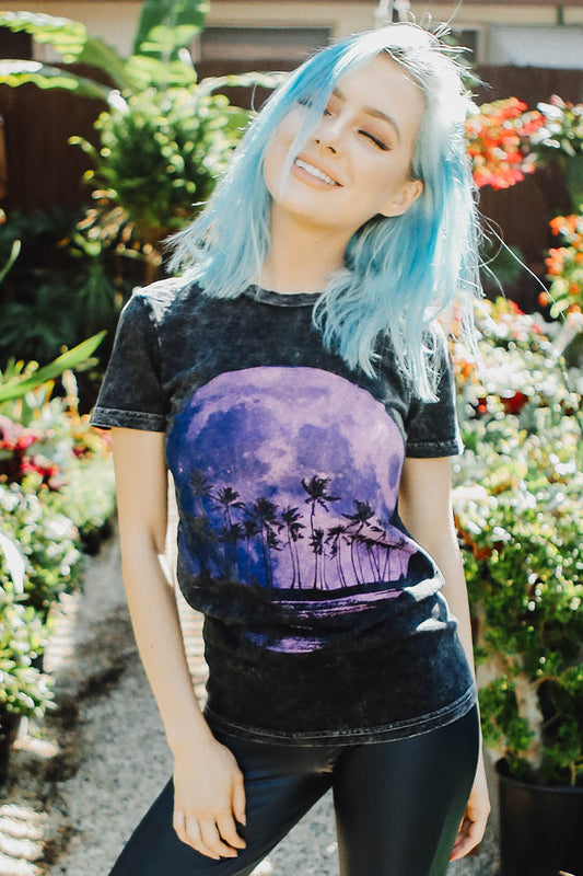 Palm Tree Moon Cloud Tee-0