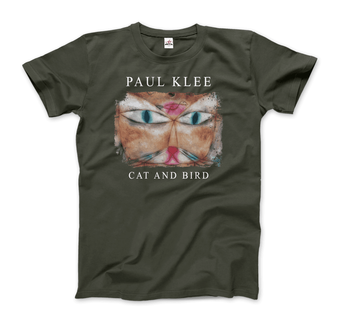 Paul Klee - Cat and Bird, 1928 Artwork T-Shirt-7