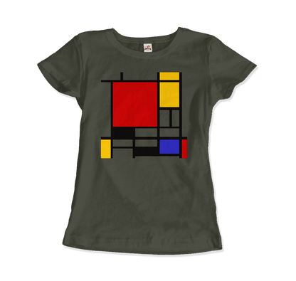Piet Mondrian - Composition with Red, Yellow, and Blue - 1942 Artwork T-Shirt-16