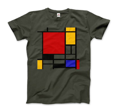 Piet Mondrian - Composition with Red, Yellow, and Blue - 1942 Artwork T-Shirt-9