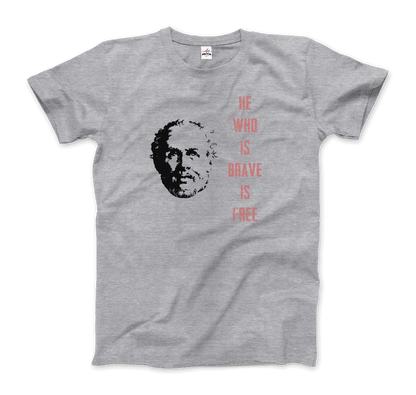 Seneca Famous Stoic Quote- He Who is Brave is Free - T-Shirt-7