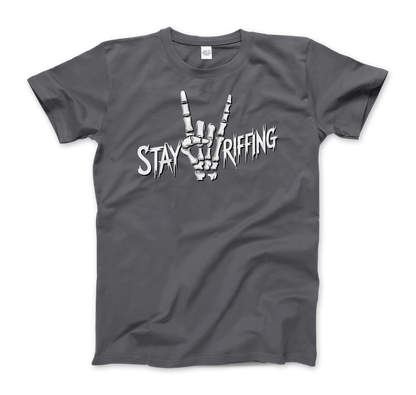 Stay Riffing - Rock'n Roll Skull T-Shirt-0