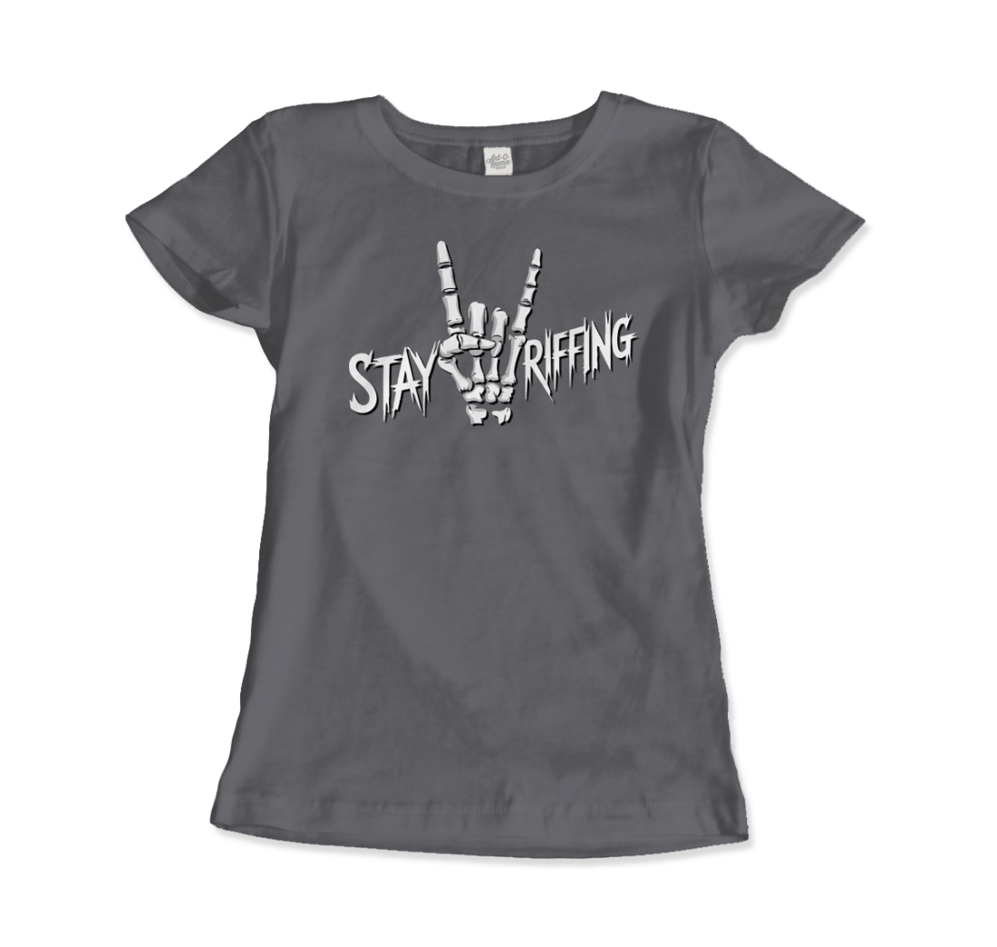 Stay Riffing - Rock'n Roll Skull T-Shirt-2