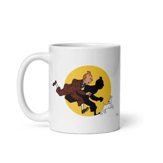 Tintin and Snowy (Milou) Getting Hit By A Spotlight Mug-0