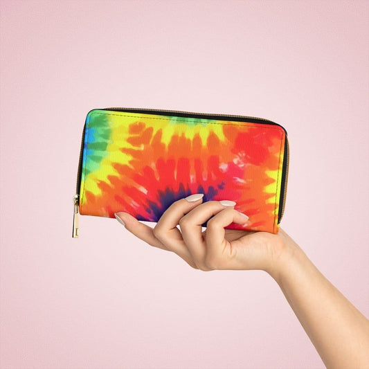 Womens Wallet - Zip Purse - Multicolor Tie Dye