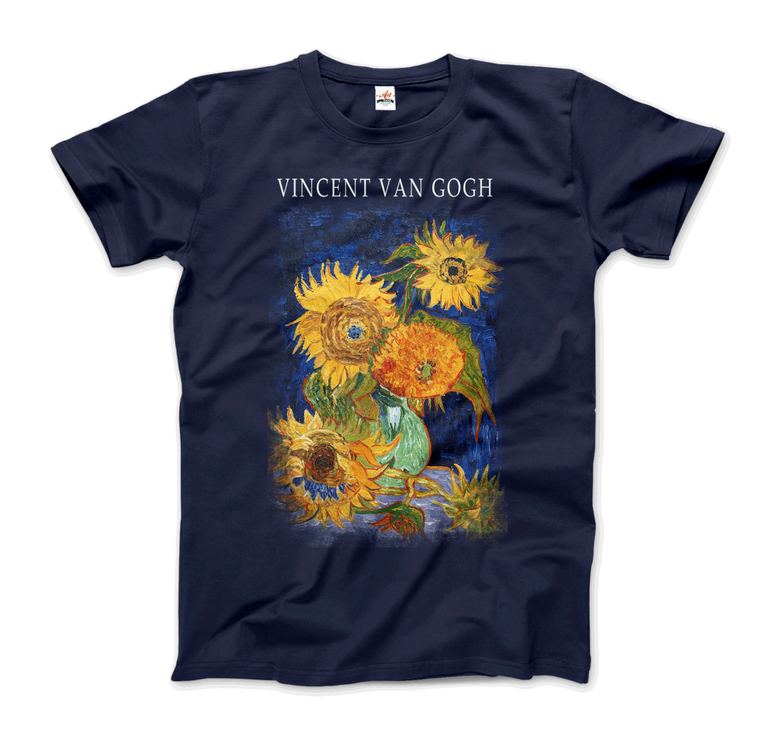 Van Gogh Five Sunflowers 1888, Artwork T-Shirt-0
