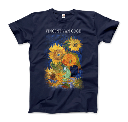 Van Gogh Five Sunflowers 1888, Artwork T-Shirt-0