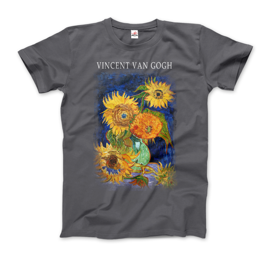 Van Gogh Five Sunflowers 1888, Artwork T-Shirt-5