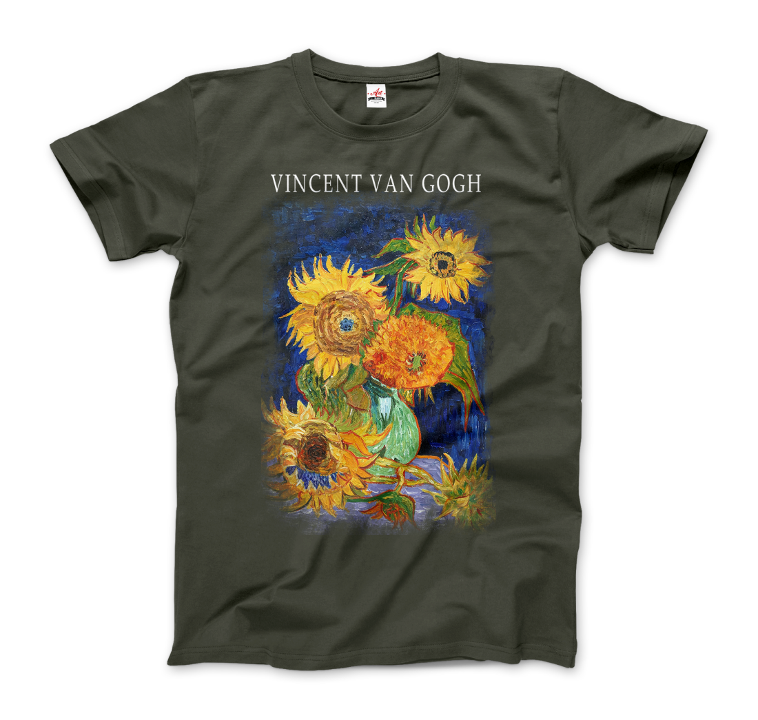 Van Gogh Five Sunflowers 1888, Artwork T-Shirt-6