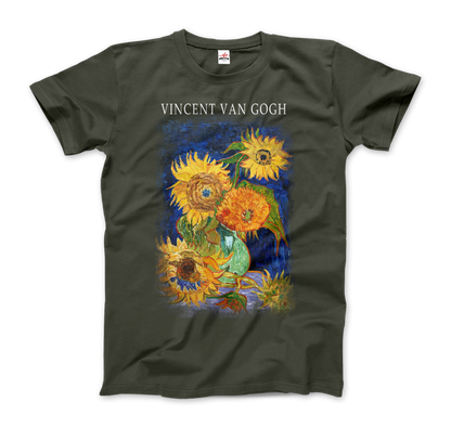 Van Gogh Five Sunflowers 1888, Artwork T-Shirt-6