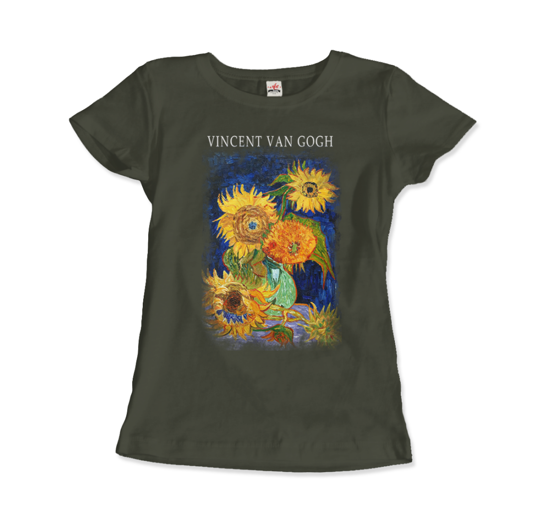 Van Gogh Five Sunflowers 1888, Artwork T-Shirt-10