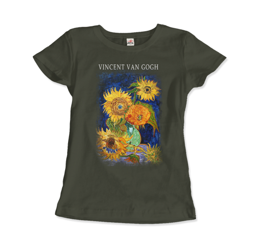 Van Gogh Five Sunflowers 1888, Artwork T-Shirt-10