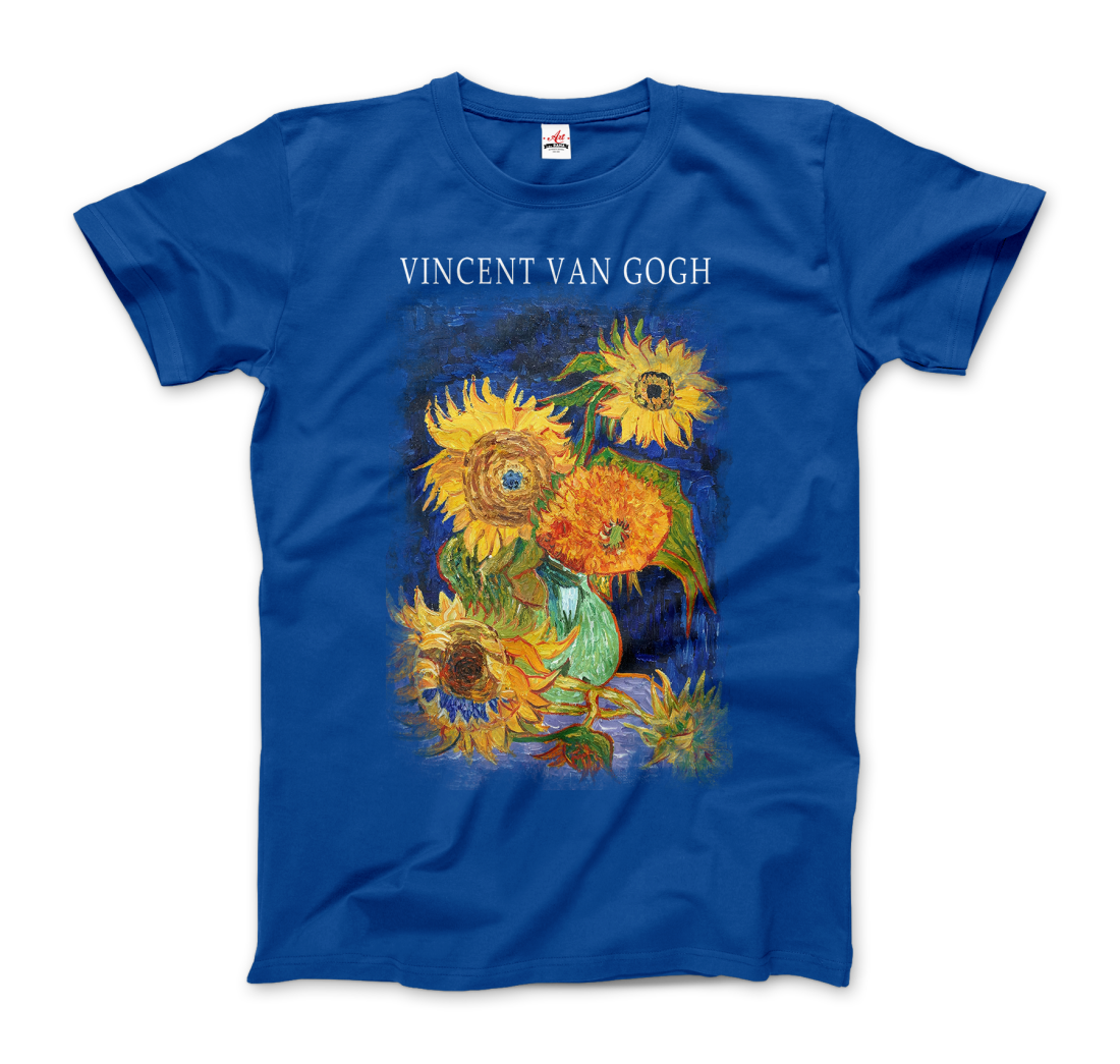 Van Gogh Five Sunflowers 1888, Artwork T-Shirt-7