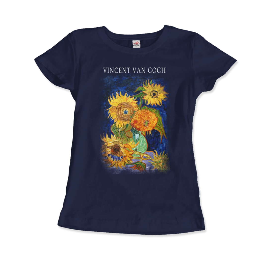 Van Gogh Five Sunflowers 1888, Artwork T-Shirt-3