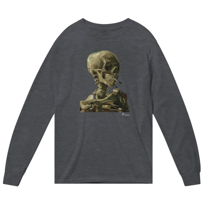 Van Gogh Skull of a Skeleton with Burning Cigarette 1886 Long Sleeve Shirt-0