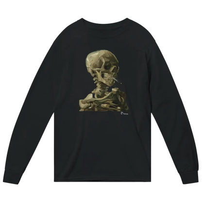 Van Gogh Skull of a Skeleton with Burning Cigarette 1886 Long Sleeve Shirt-5