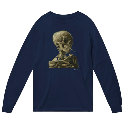Van Gogh Skull of a Skeleton with Burning Cigarette 1886 Long Sleeve Shirt-3
