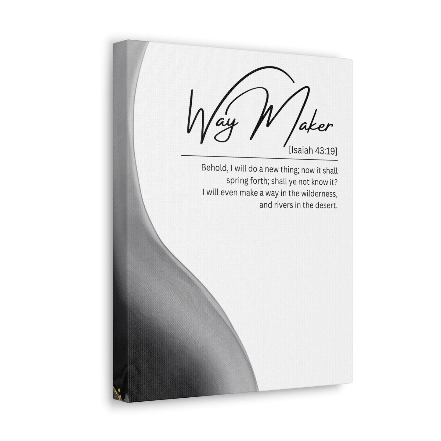 Wall Art Decor - Canvas Print Artwork - Way Maker Grey Design