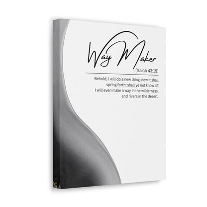 Wall Art Decor - Canvas Print Artwork - Way Maker Grey Design