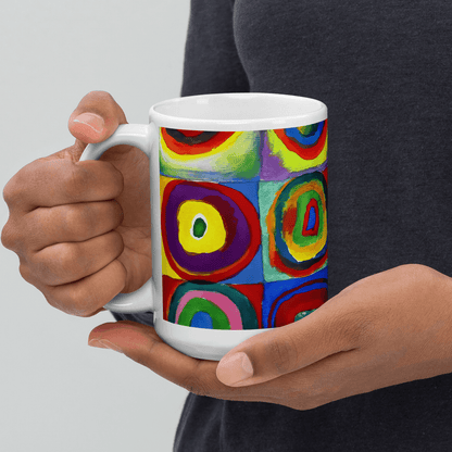 Wassily Kandinsky, Farbstudie - Color Study, Squares with Concentric Circles, 1913 Artwork Mug-2