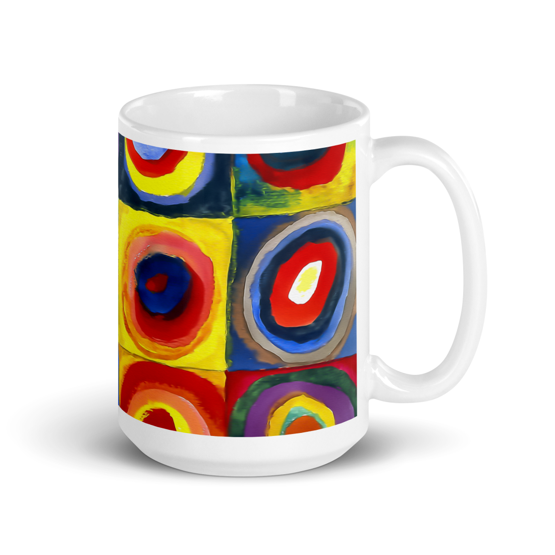 Wassily Kandinsky, Farbstudie - Color Study, Squares with Concentric Circles, 1913 Artwork Mug-4