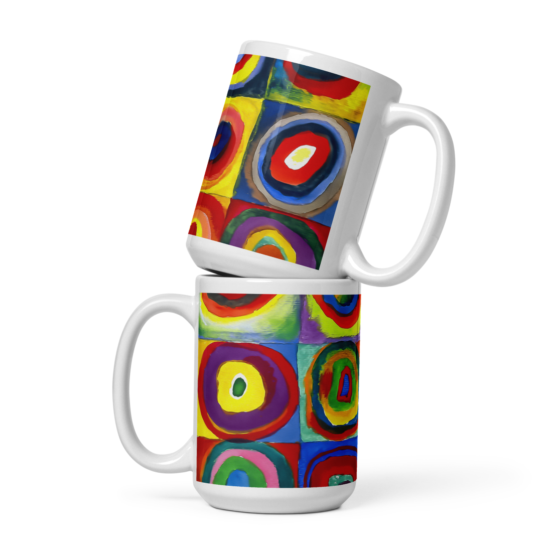 Wassily Kandinsky, Farbstudie - Color Study, Squares with Concentric Circles, 1913 Artwork Mug-0