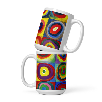 Wassily Kandinsky, Farbstudie - Color Study, Squares with Concentric Circles, 1913 Artwork Mug-0
