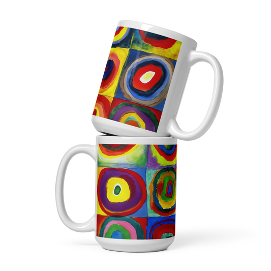 Wassily Kandinsky, Farbstudie - Color Study, Squares with Concentric Circles, 1913 Artwork Mug-0