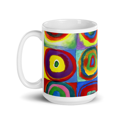 Wassily Kandinsky, Farbstudie - Color Study, Squares with Concentric Circles, 1913 Artwork Mug-3