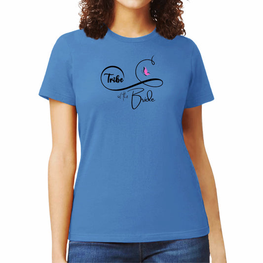 Womens Graphic T-shirt Tribe of the Bride - Wedding Bridal Butterfly