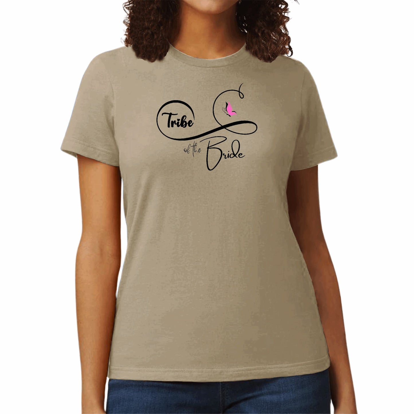 Womens Graphic T-shirt Tribe of the Bride - Wedding Bridal Butterfly