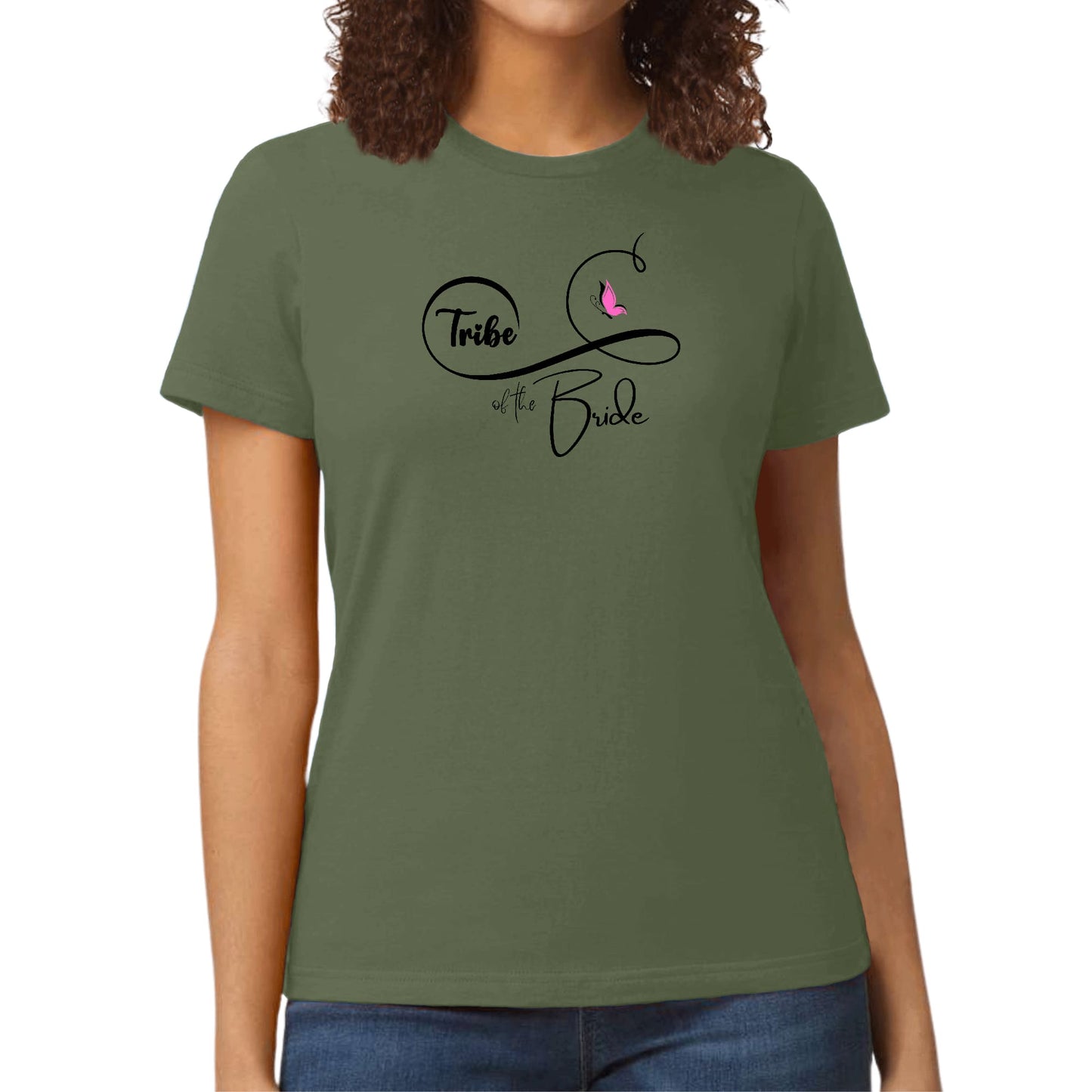 Womens Graphic T-shirt Tribe of the Bride - Wedding Bridal Butterfly
