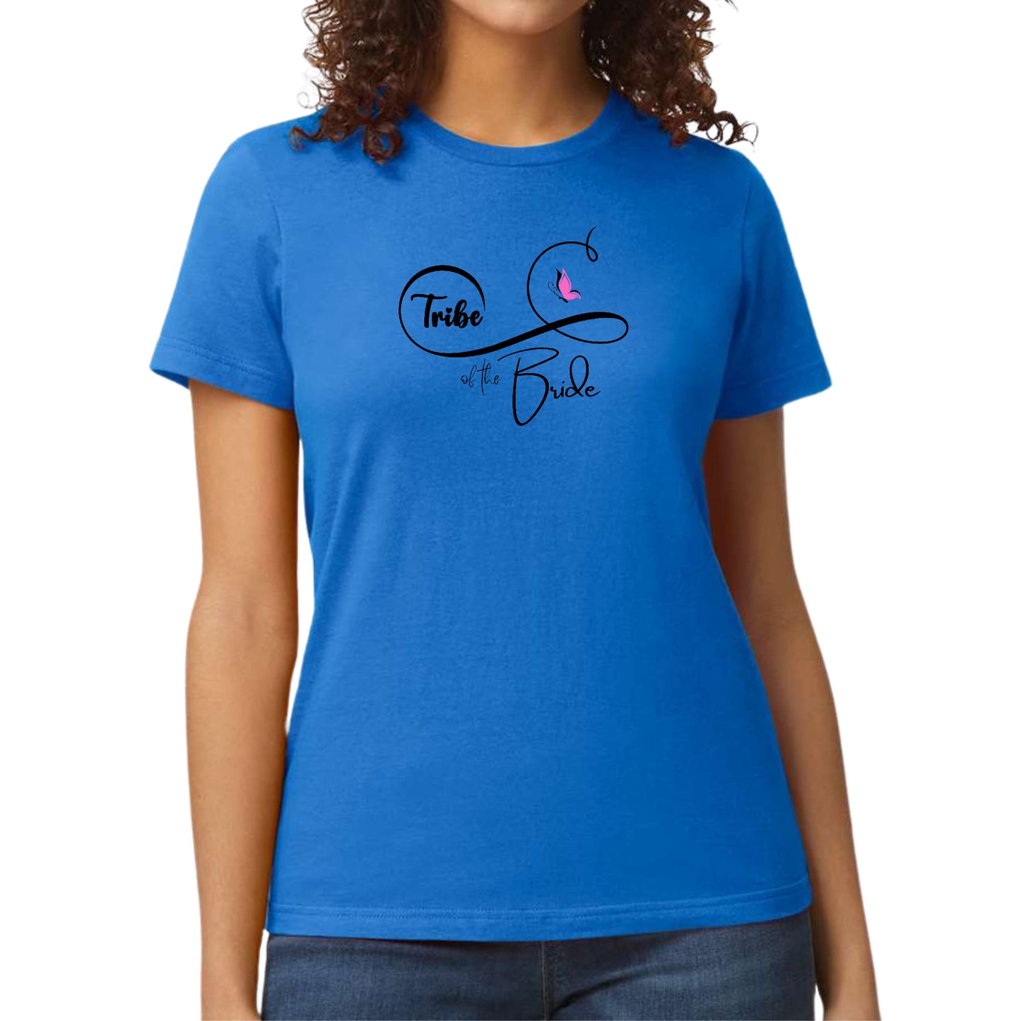 Womens Graphic T-shirt Tribe of the Bride - Wedding Bridal Butterfly