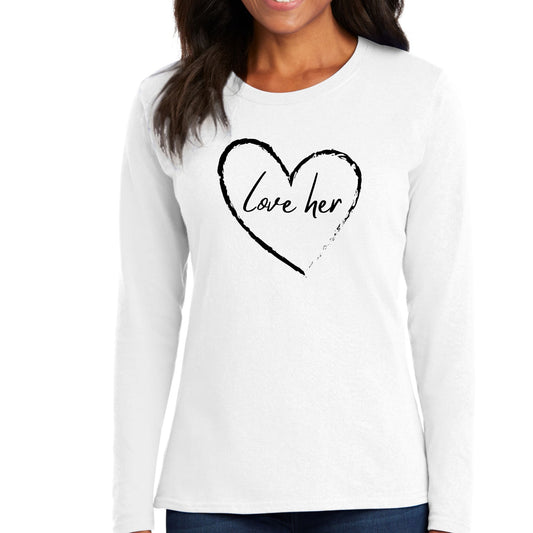 Womens Long Sleeve Graphic T-shirt - Say it Soul Love Her