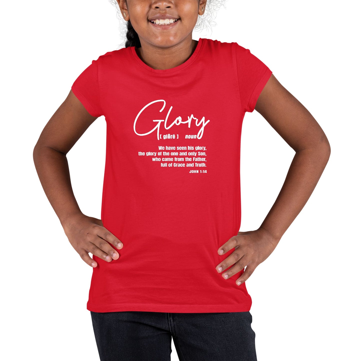 Youth Short Sleeve Graphic T-shirt - Glory - Christian Inspiration